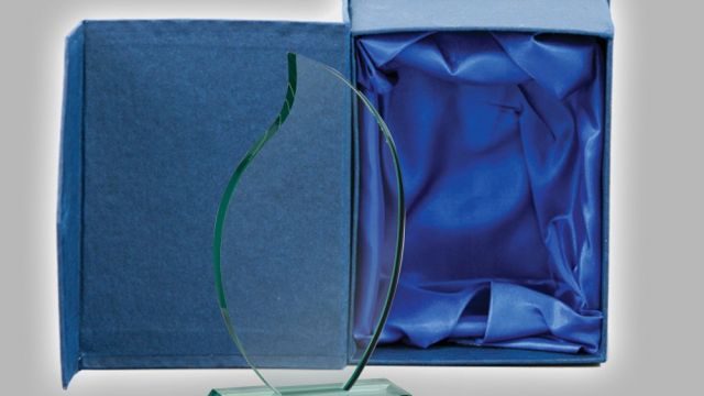 Gravírozható láng üvegplakett kék díszdobozzal bruttó 19900 Ft