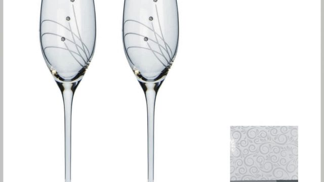Swarovski kristályos pezsgős poharak 210ml díszdobozban, (gravírozható)